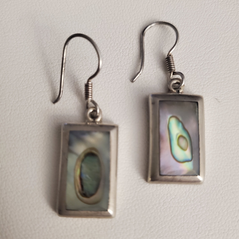 Sterling silver abalone earrings